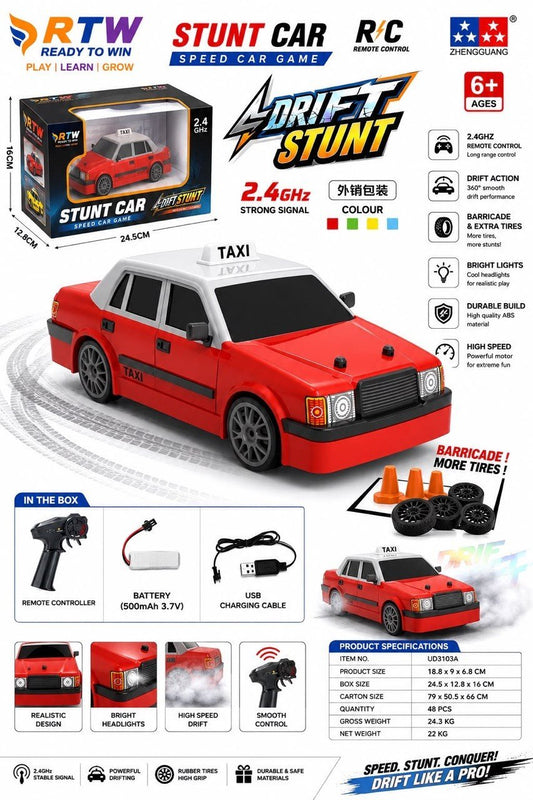 2.4GHz RC Drift Stunt Taxi Car - Ud3103a