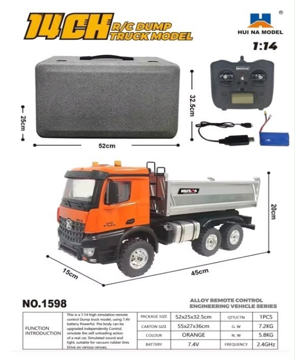 1:14 14CH RC Dump Truck Model (Alloy)