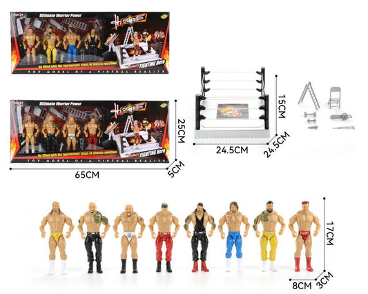 Wrestling Action Figure Set with Ring