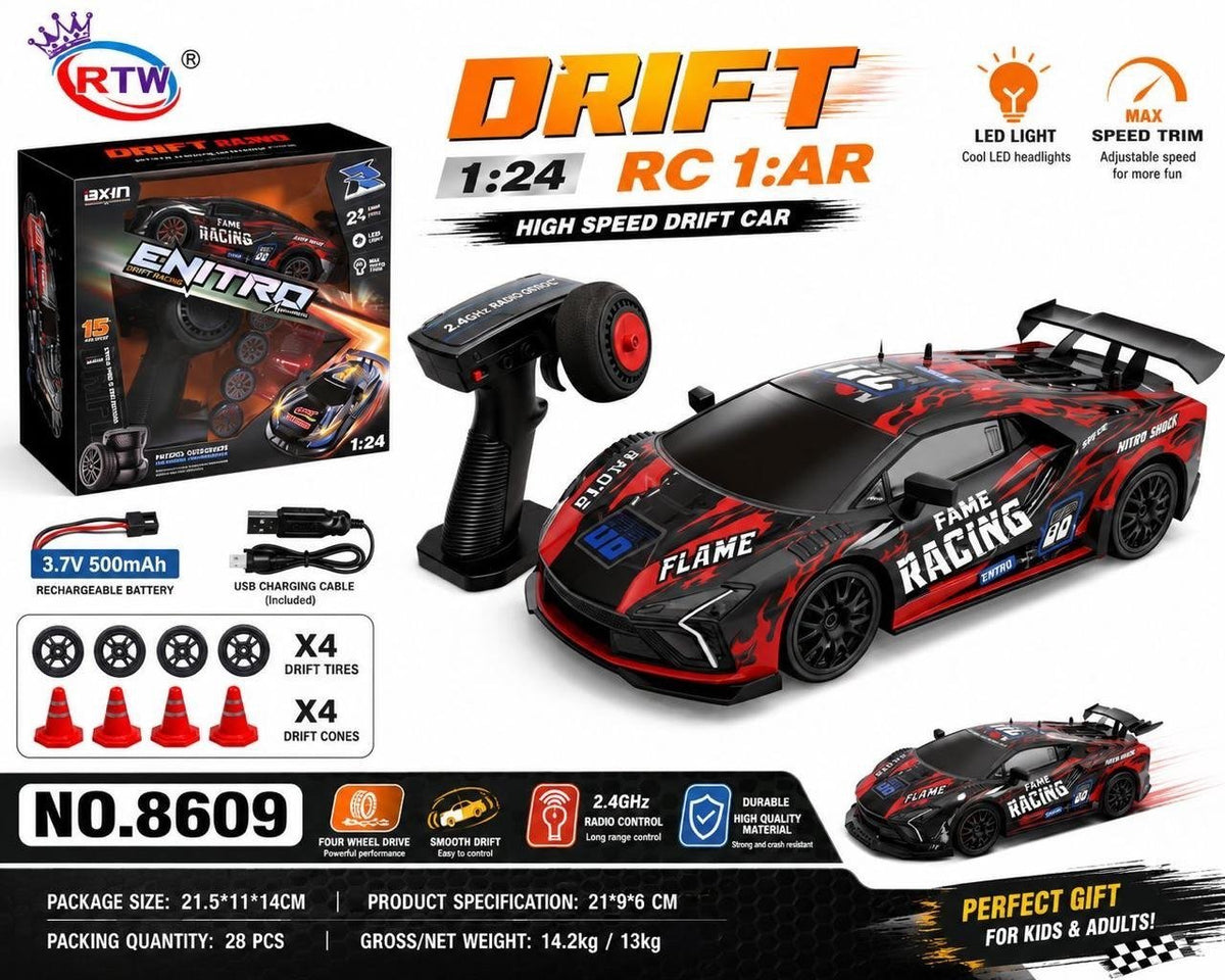1:24 RC Drift Racing Car with LED Lights