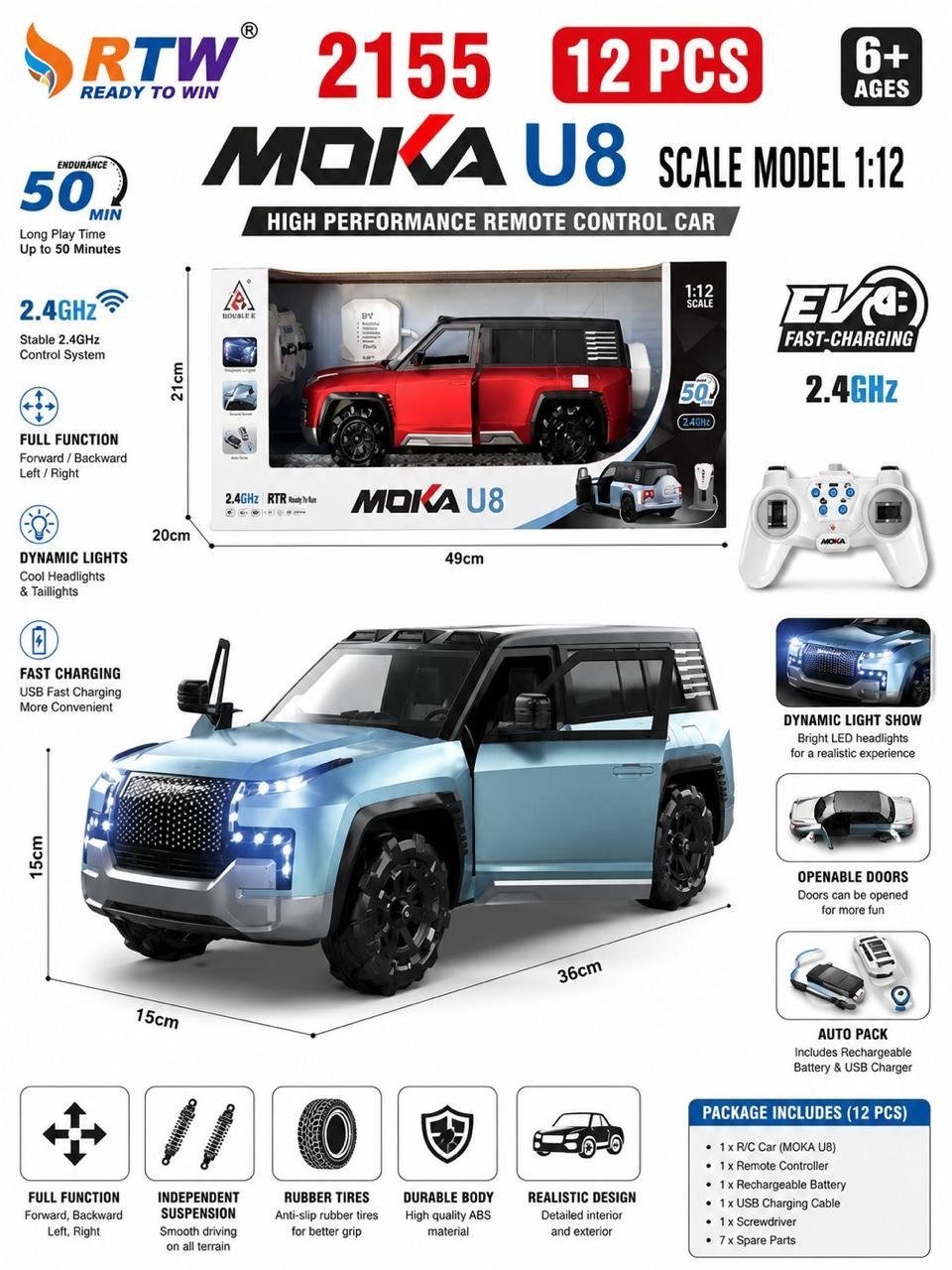 1:12 RC Moka U8 SUV with Dynamic Lights