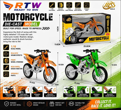 1:10 Die-Cast Dirt Bike Motorcycle Model