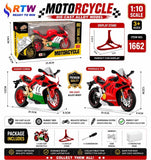 1:10 Die-Cast Racing Superbike Model with Display Stand