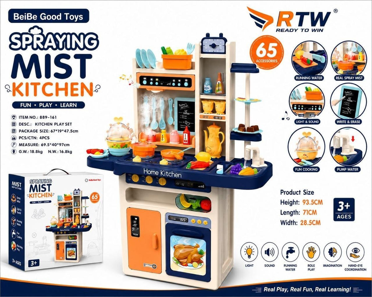 Spraying Mist Kitchen Play Set (65 Pcs)