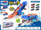 Dinosaur Transforming Truck with Slide Track & Cars - Mf111