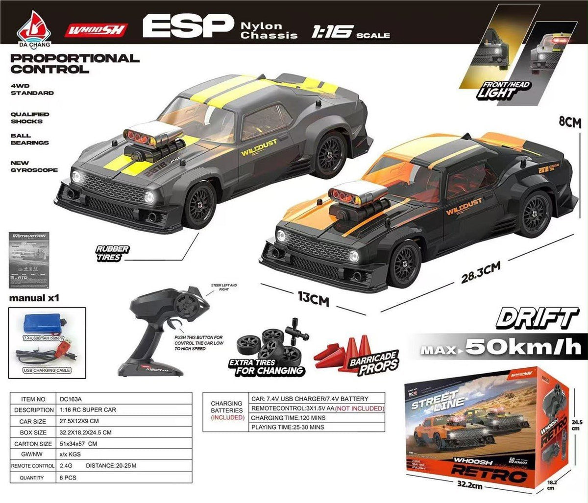 1:16 ESP RC Drift Car (60 km/h)