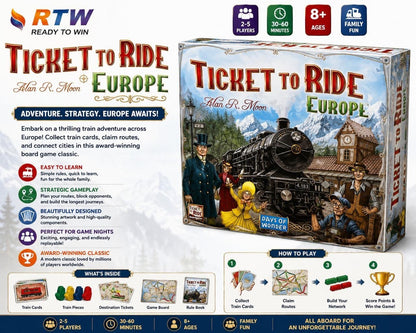 Ticket to Ride Europe Board Game