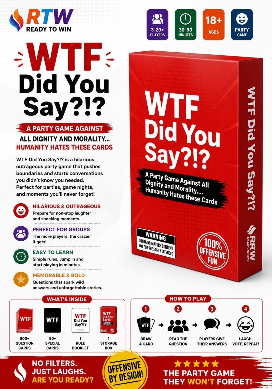 WTF Did You Say?! Party Card Game (18+) - 0162b-3