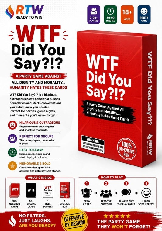 WTF Did You Say?! Party Card Game (18+) - 0162b-3