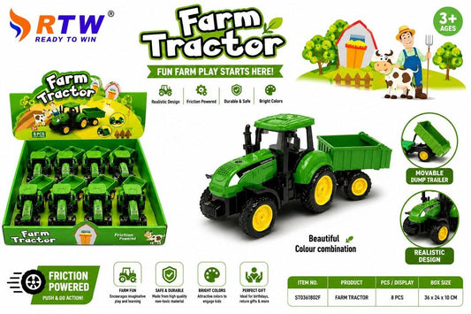 Farm Tractor with Trailer Toy - 668-10