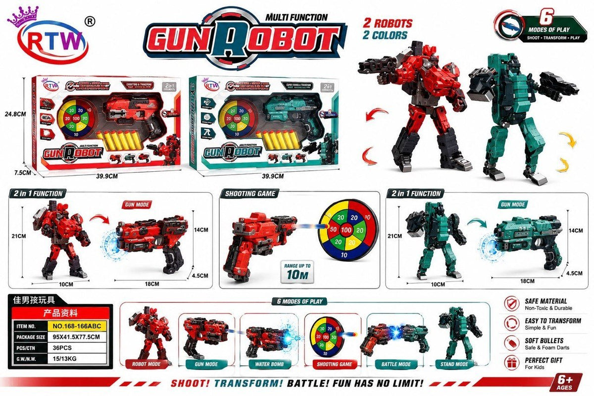 Gun Robot Transforming Shooting Toy