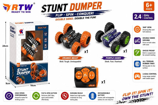 2.4GHz RC Stunt Dumper Flip Car