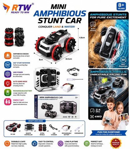 RC Mini Amphibious Stunt Car (Land & Water)