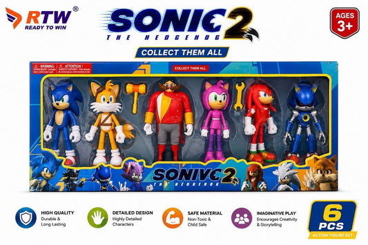 Sonic the Hedgehog 2 Action Figure Set (6 Pcs)