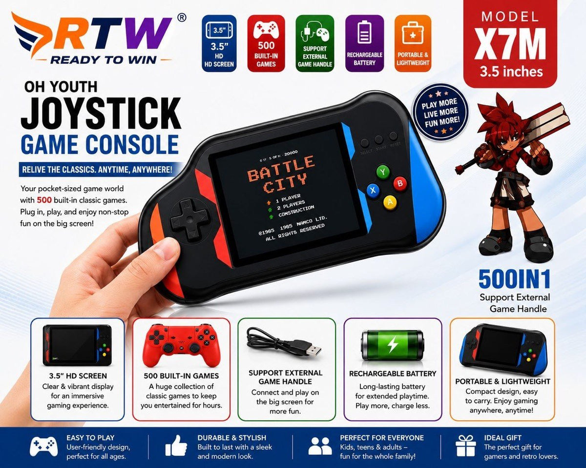X7M Joystick Handheld Game Console 3.5-inch (500 in 1)