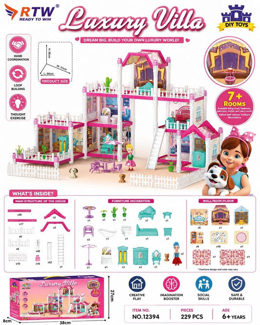 Luxury Villa DIY Doll House (229 Pcs)