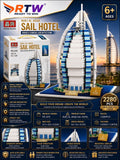 Burj Al Arab Sail Hotel Building Block Set (2280 Pcs)