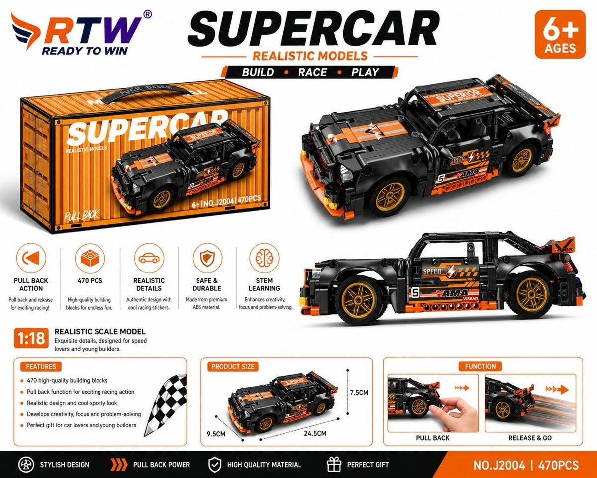 1:18 Supercar Building Block Set (670 Pcs)