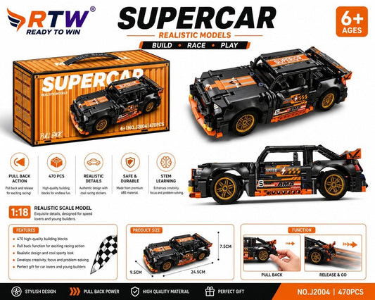 1:18 Supercar Building Block Set (670 Pcs)