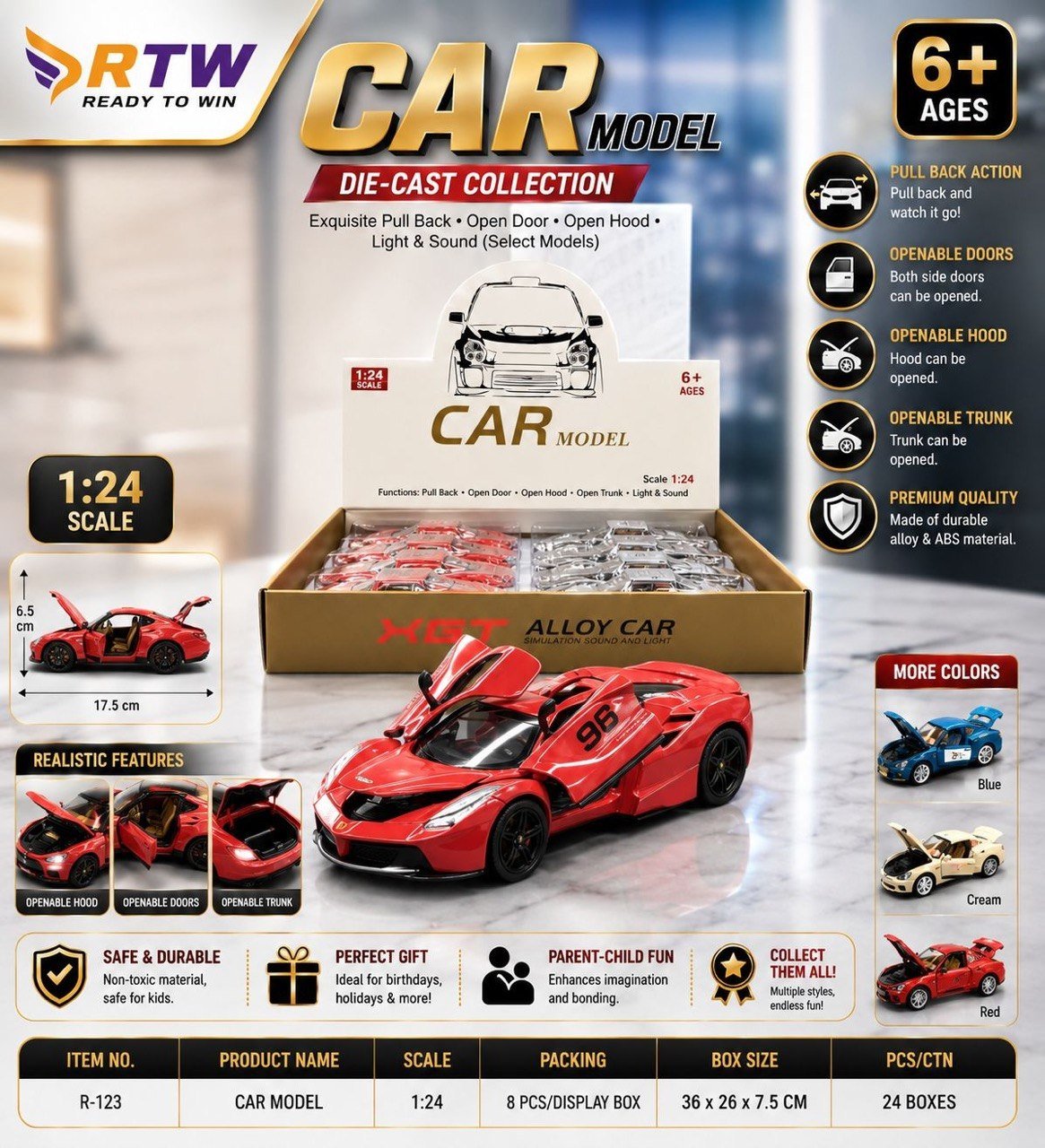 1:24 Die-Cast Supercar Model