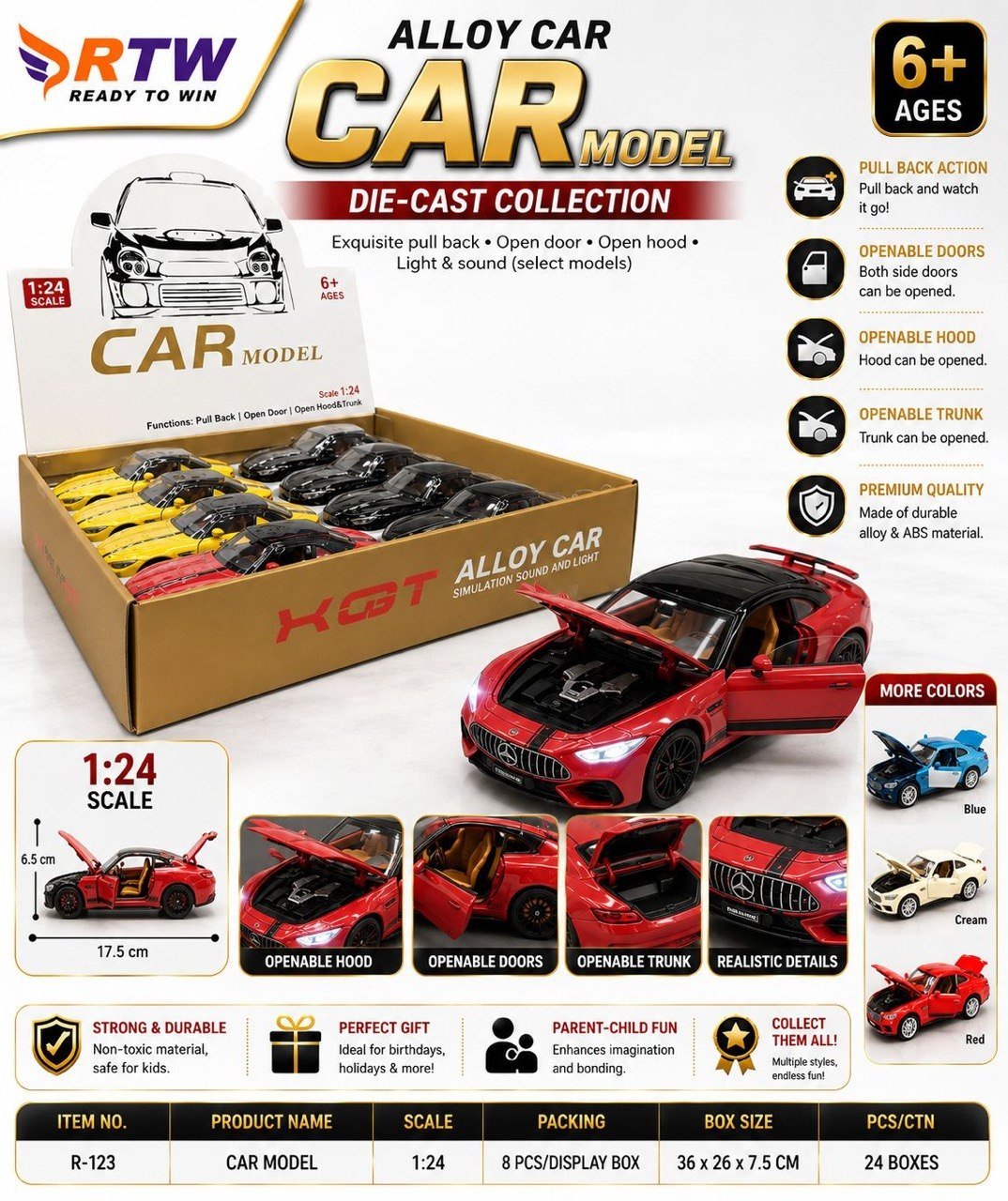 1:24 Die-Cast AMG GT Sports Car Model