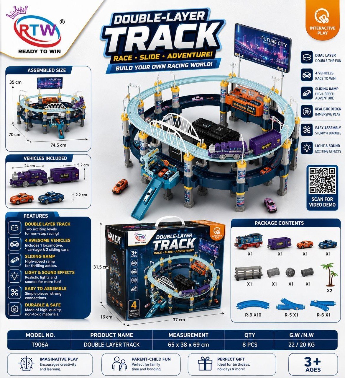 Double-Layer Track Racing Car Set