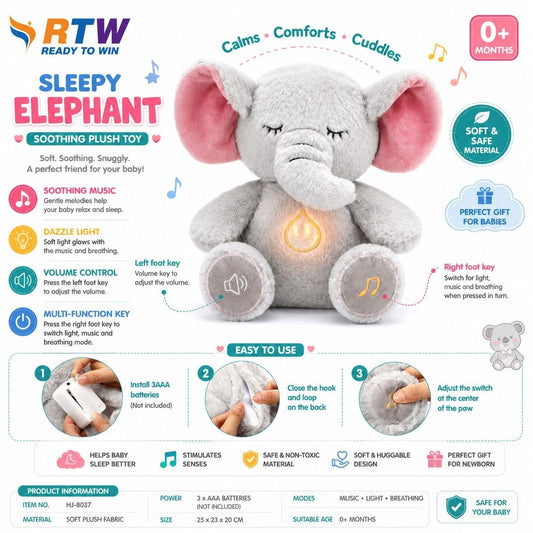 Sleepy Elephant Soothing Plush Toy