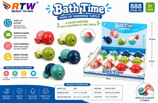 Bath Time Wind-Up Swimming Turtle Toy