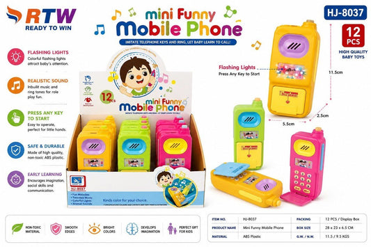 Mini Funny Mobile Phone Toy with Music & Lights