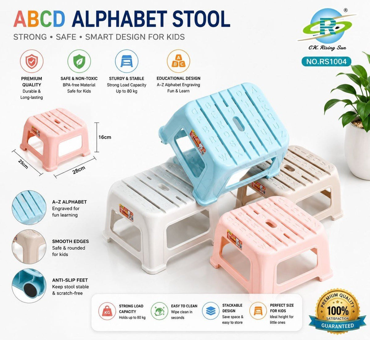 ABCD Alphabet Kids Stool