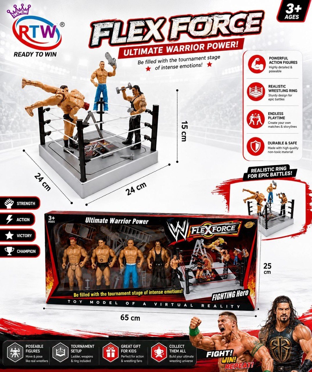 Flex Force Wrestling Ring with Action Figures