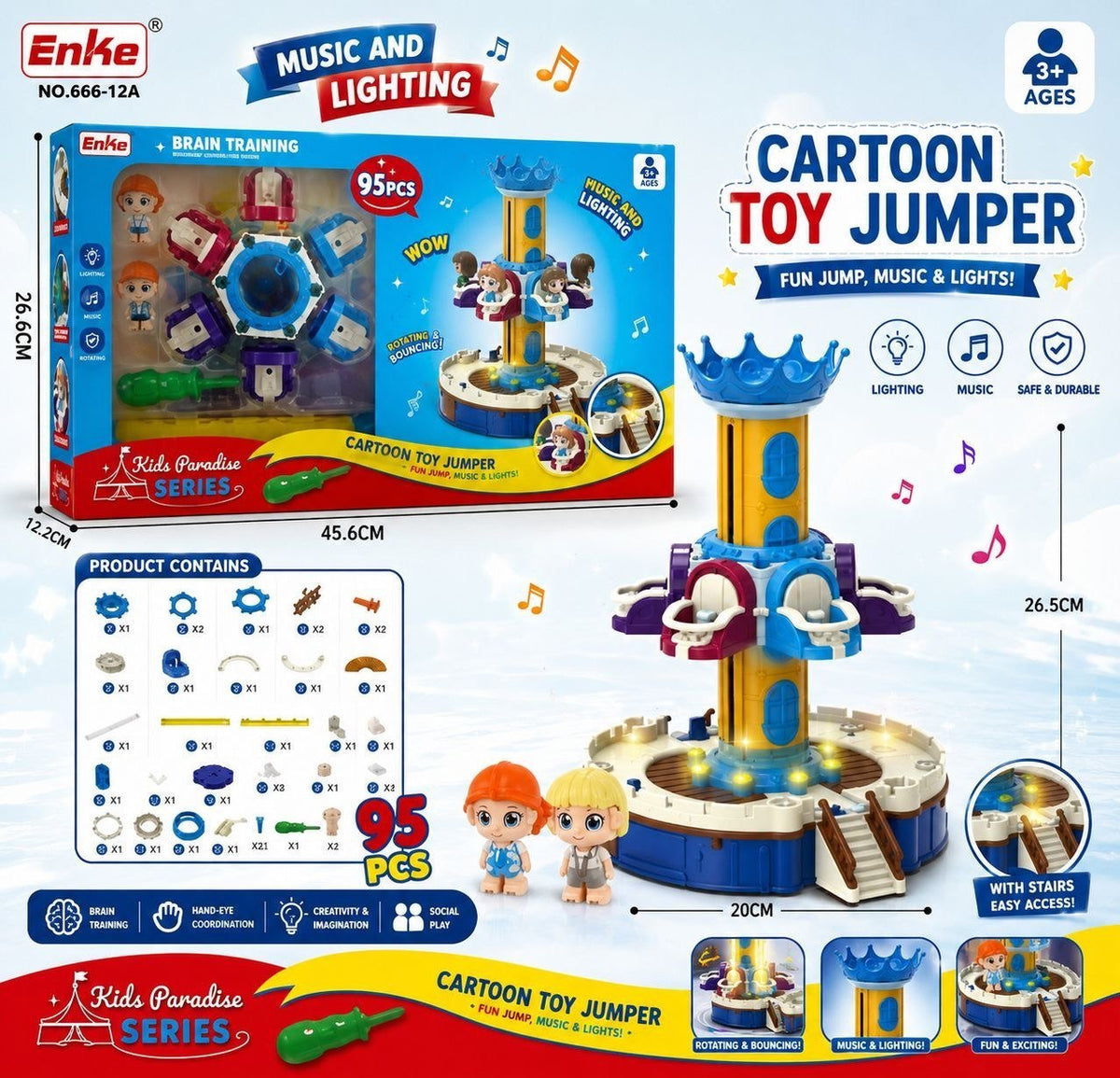 Cartoon Toy Jumper Carousel with Lights & Music