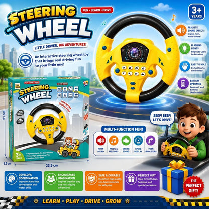 Steering Wheel Driving Toy with Lights & Music