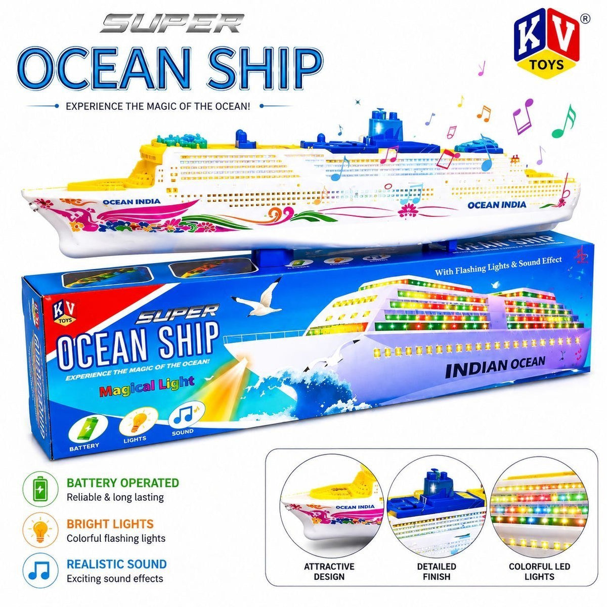 Super Ocean Ship Toy with Lights & Music
