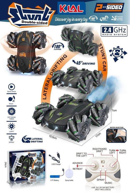 2.4GHz RC Double-Sided Stunt Car with Spray