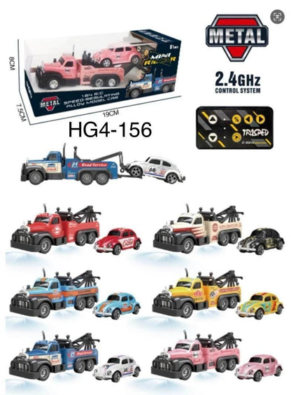 Mini RC Metal Tow Truck with Car