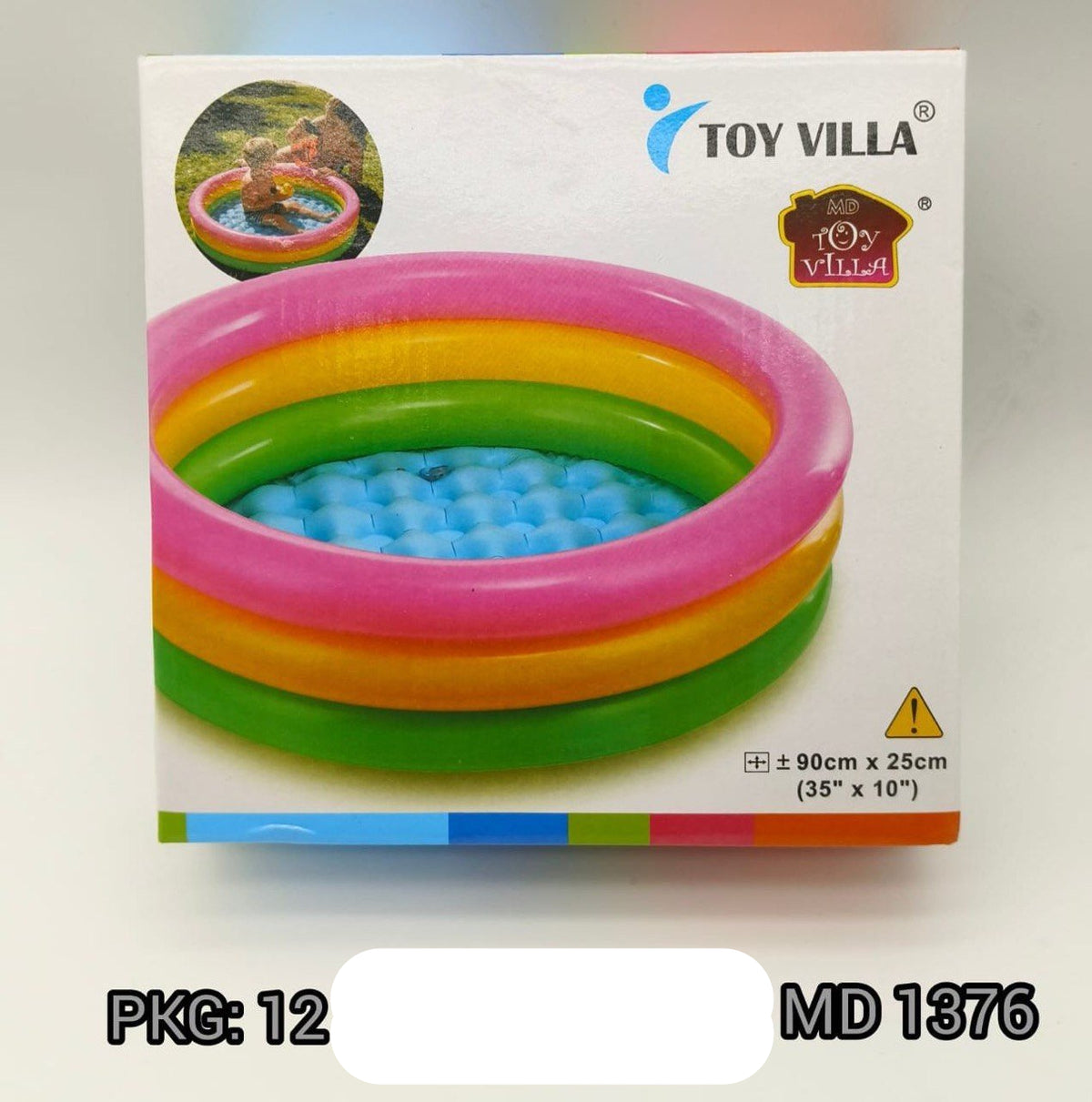 3-Ring Inflatable Baby Pool (90 cm)