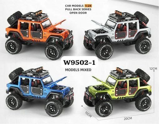 1:24 Die-Cast Off-Road Jeep Wrangler Style with Open Doors