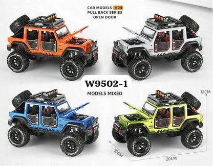 1:24 Die-Cast Off-Road Jeep Wrangler Style with Open Doors