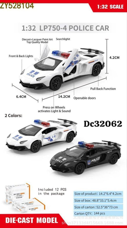 1:32 Die-Cast Lamborghini Police Car with Light & Sound