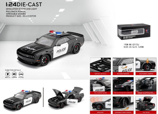 1:24 Die-Cast Dodge Challenger Police Car with Light & Sound