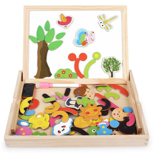 Wooden Magnetic Puzzle Drawing Board