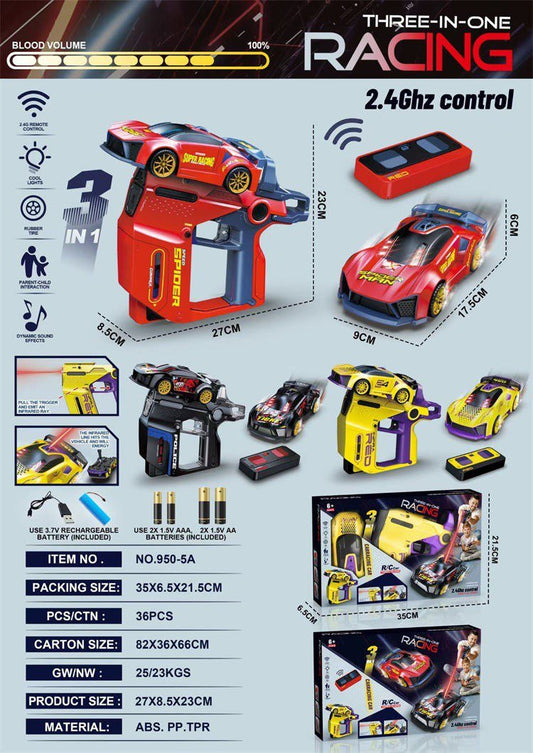 3-in-1 RC Racing Car Launcher Gun