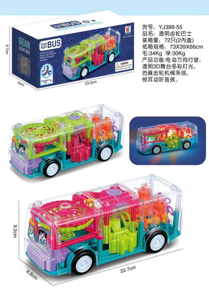 Transparent Gear Bus with Lights & Music