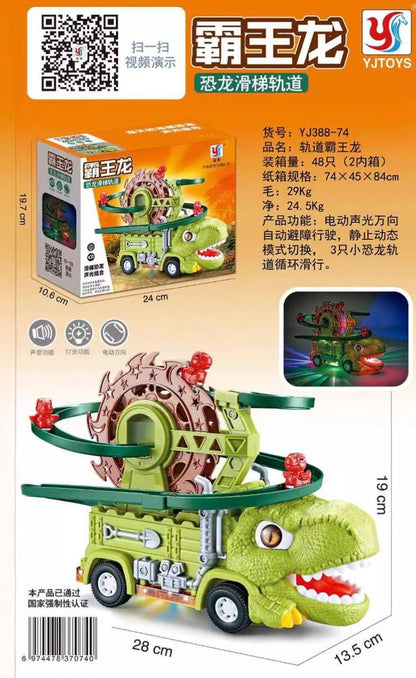 Dinosaur Slide Track Truck with Lights & Music