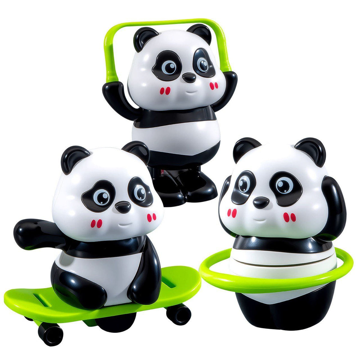 Skateboarding & Hula Hoop Panda Toy