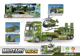 Military Transport Truck with Helicopter & Lights
