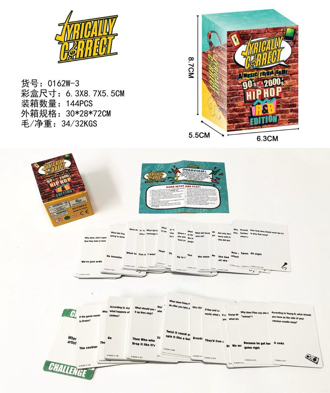 Lyrically Correct Music Trivia Card Game