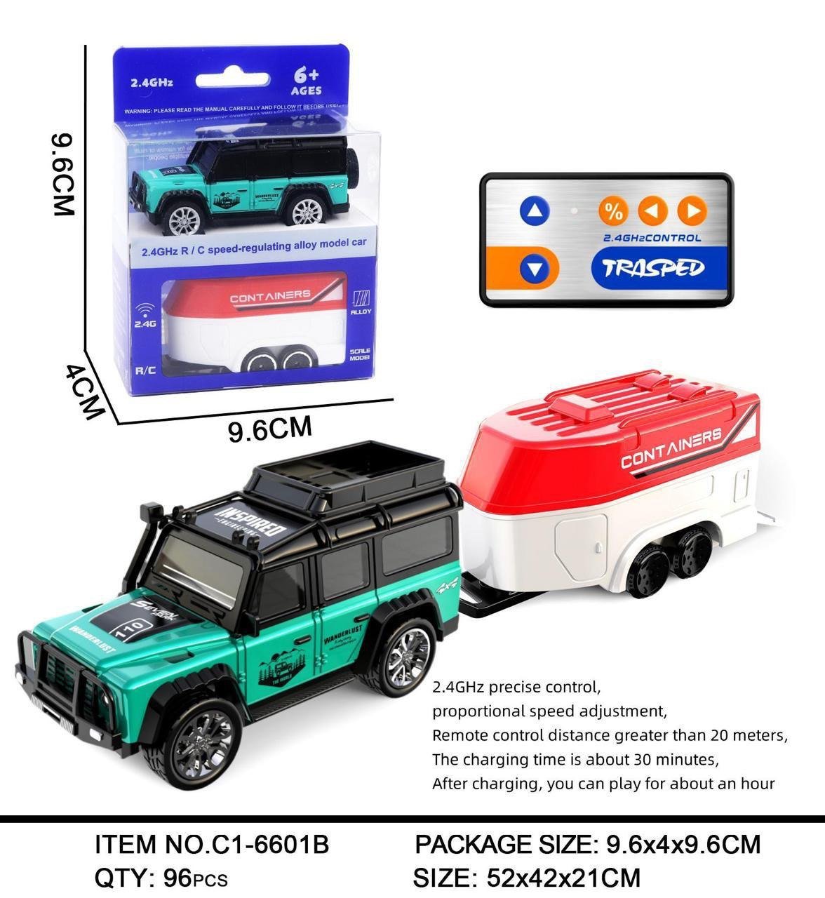 2.4GHz RC Alloy Pickup with Caravan Trailer