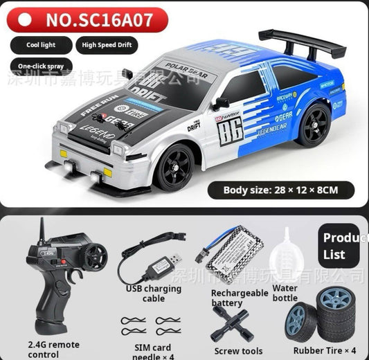 High Speed RC Drift AE86 Car with Spray